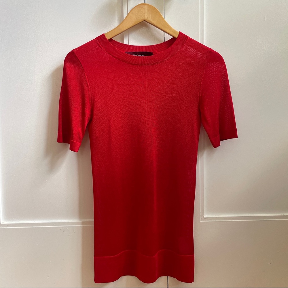SIES MARJAN silky red short sleeve shirt